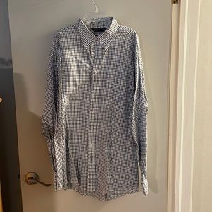 Nautica blue long sleeve button up polo